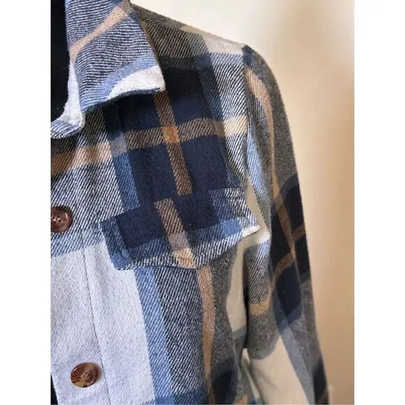 SHEIN LUNE Ladies' Plaid Oversized Peacoat Sz Large - Picture 5 of 7